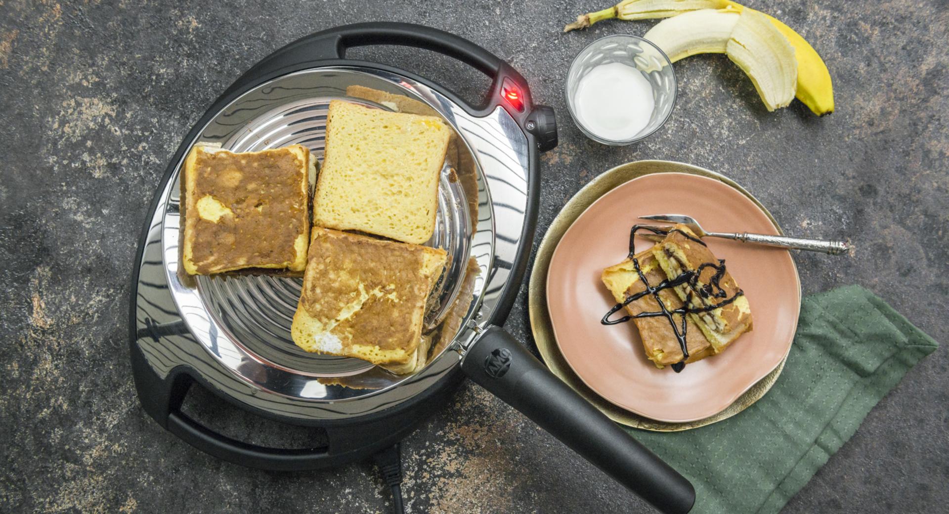 French toast con crema al cioccolato e banana