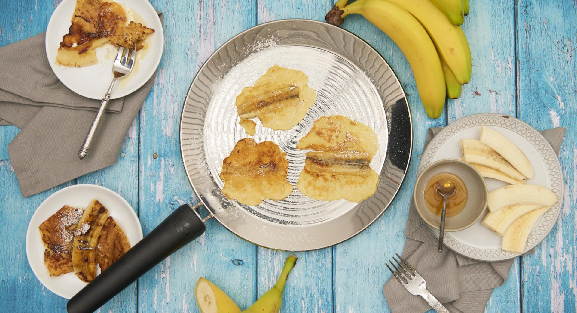 Mini pancake con banana caramellata 