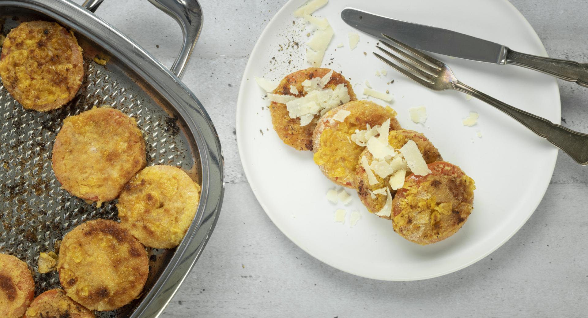 Cotolette di pomodoro impanate