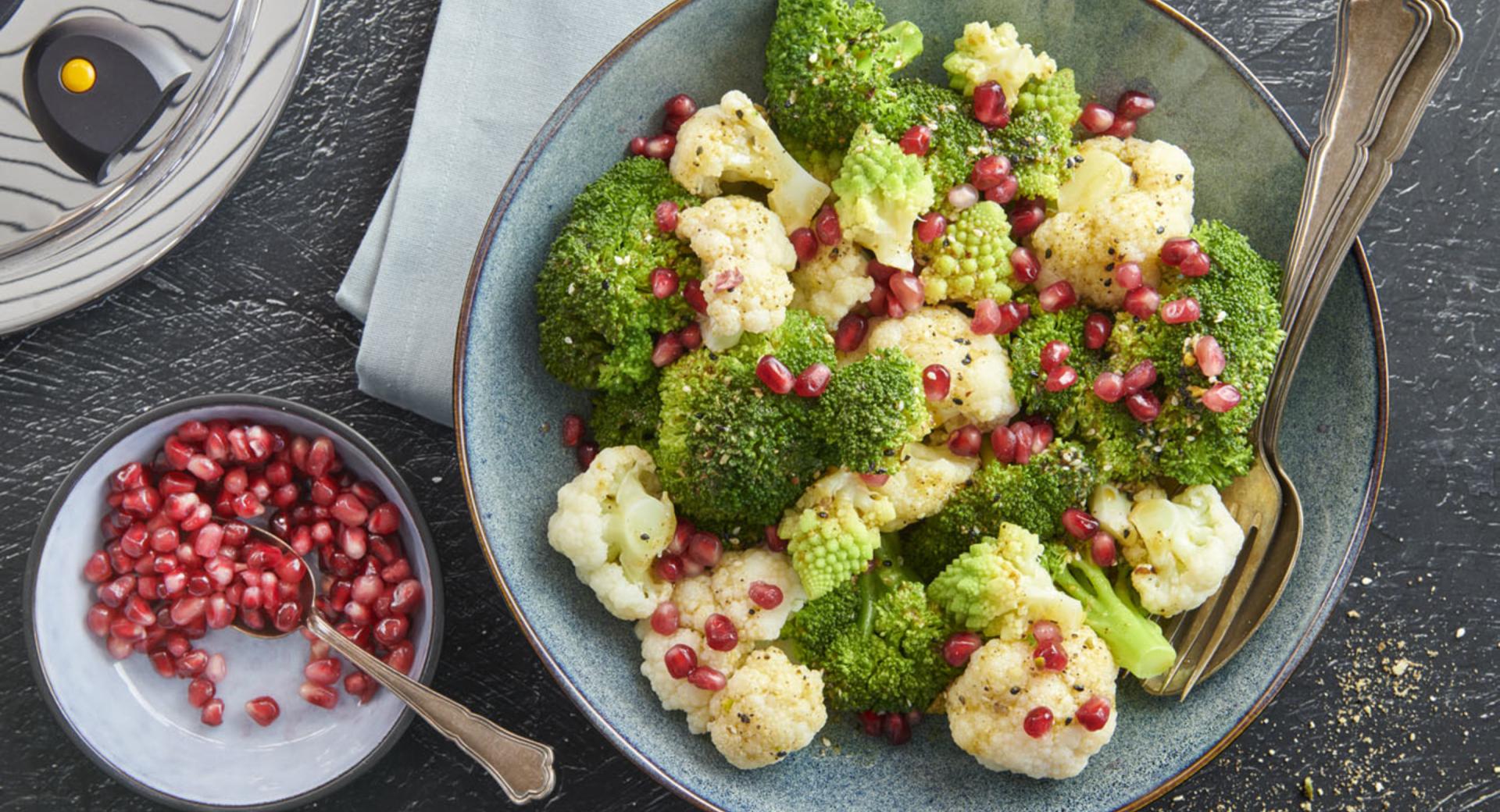 Insalata di verdure tiepida e condimento dukkah