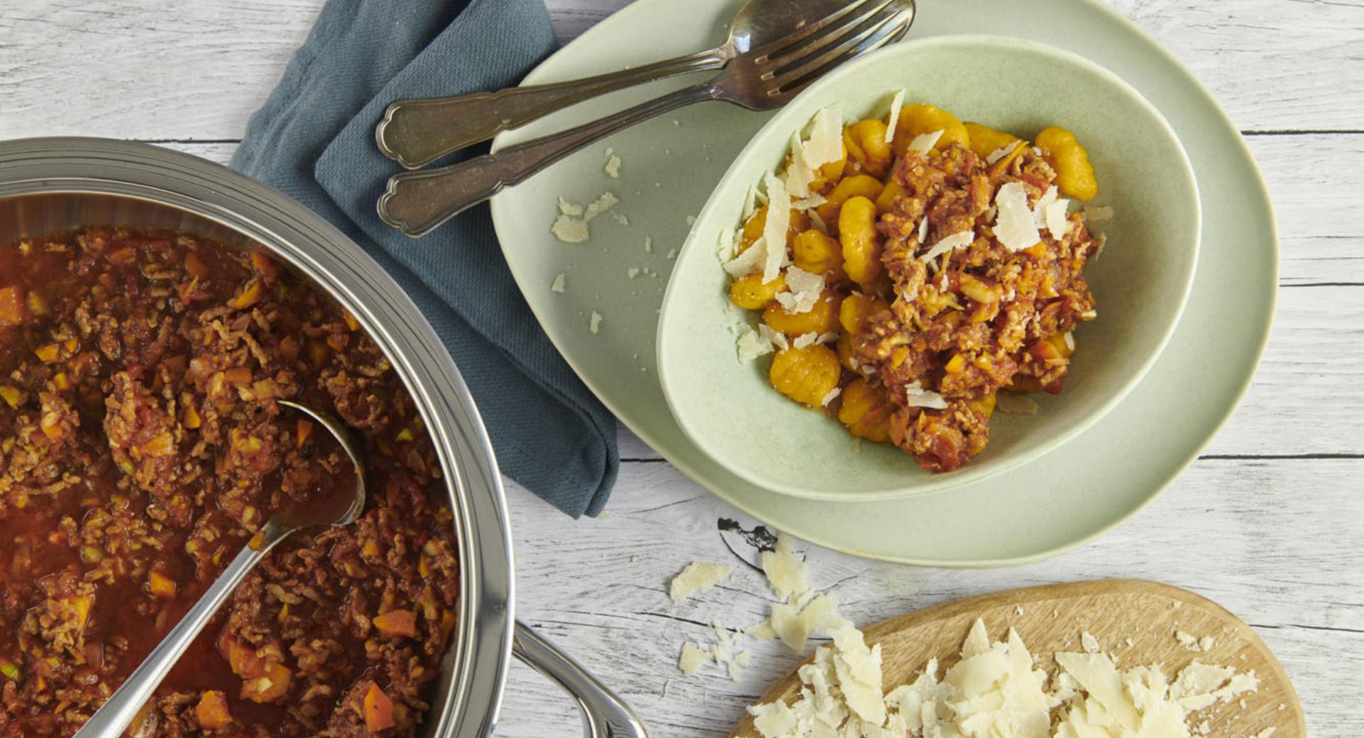 Gnocchi di zucca con ragù alla bolognese