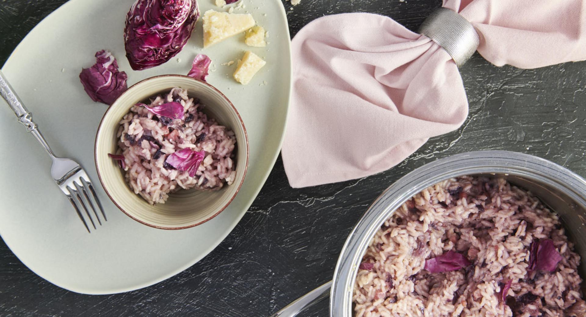 Risotto con radicchio rosso e speck 