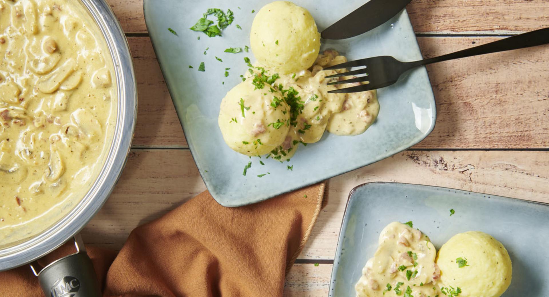 Canederli di patate con funghi