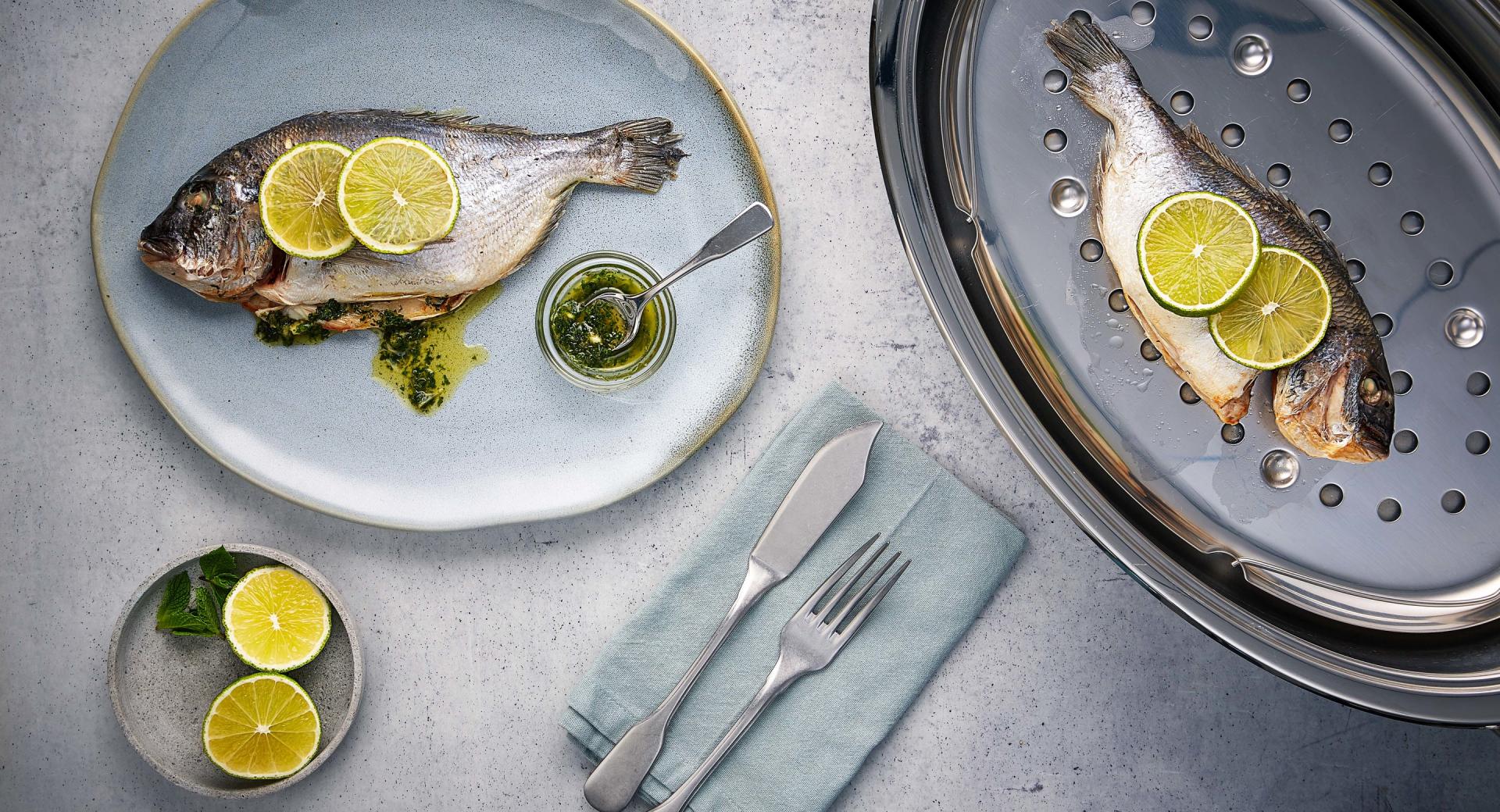 Orata con menta e lime