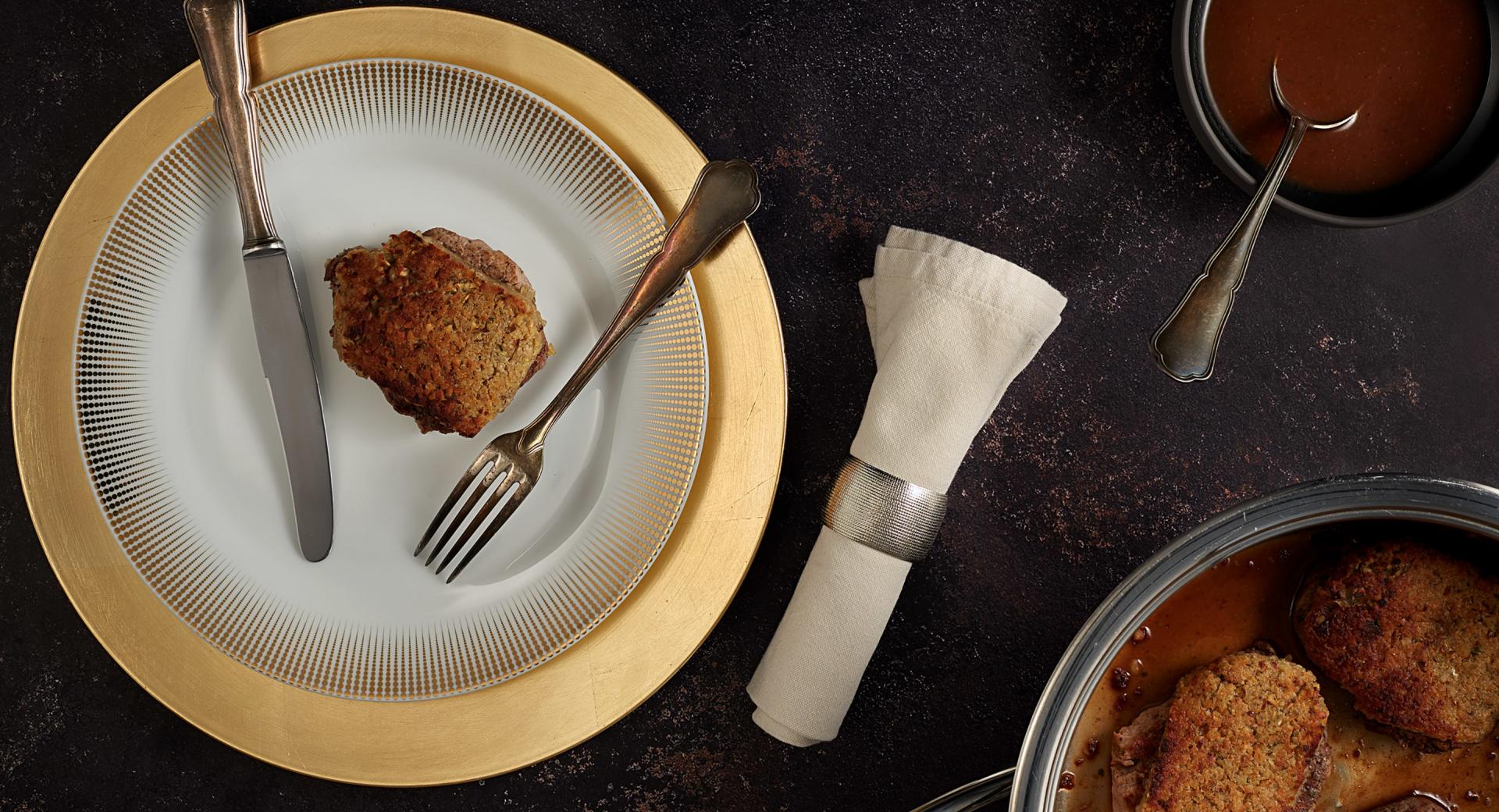 Medaglioni di filetto con crosta ai marroni
