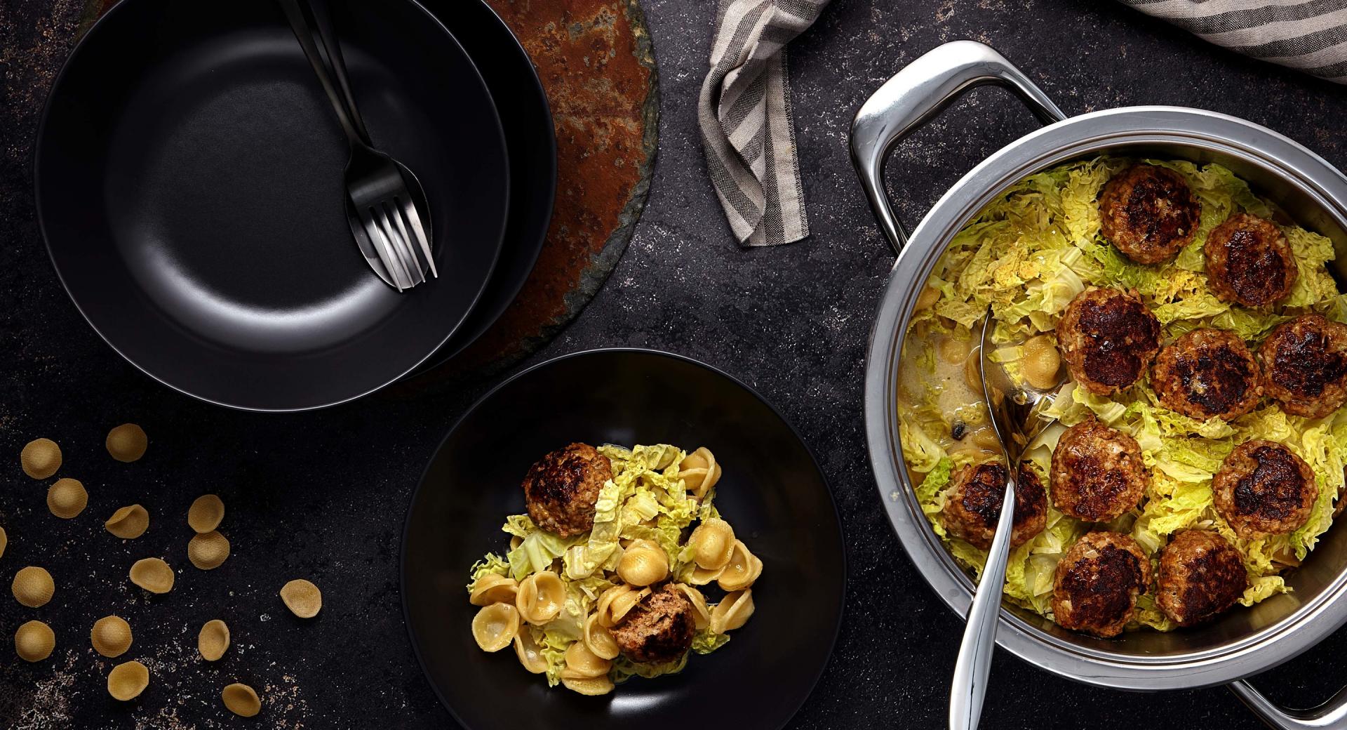 Pasta "tutto in 1" con le polpette