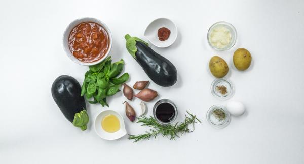 Disporre gli ingredienti sul piano.