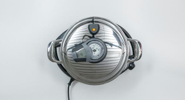 Posizionare l'Unità su Navigenio impostato in modalità "A". Posizionare Audiotherm sulla finestra "vapore" dopo aver impostato un tempo di cottura di 3 minuti.