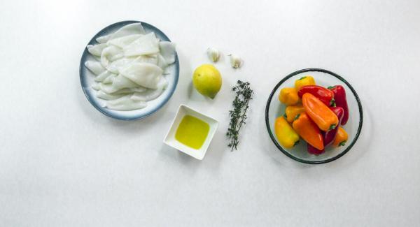 Disporre gli ingredienti sul piano.