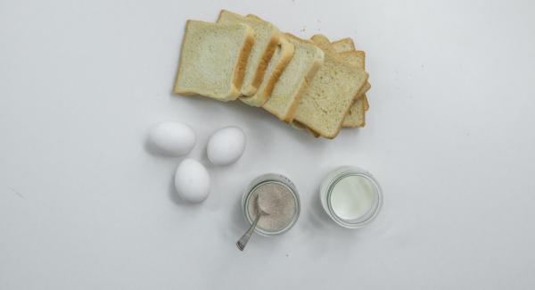 Disporre gli ingredienti sul piano.