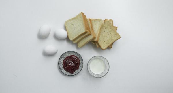 Disporre gli ingredienti sul piano.