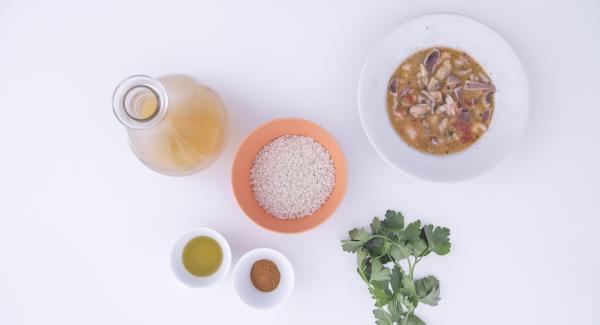 Disporre gli ingredienti sul piano.