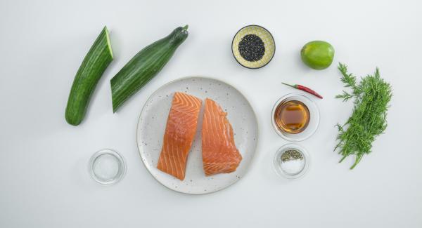 Disporre gli ingredienti sul piano.