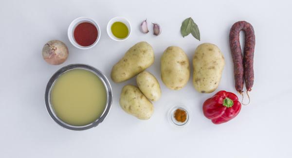 Disporre gli ingredienti sul piano.