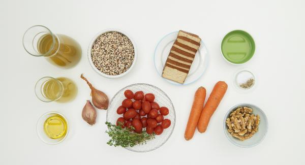 Disporre tutti gli ingredienti sul piano.