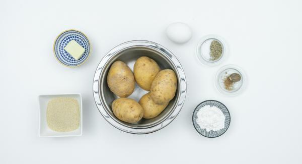 Disporre tutti gli ingredienti sul piano.