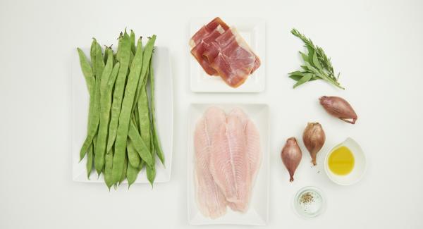 Disporre tutti gli ingredienti sul piano.