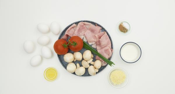 Disporre gli ingredienti sul piano.