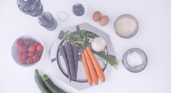 Disporre gli ingredienti sul piano.