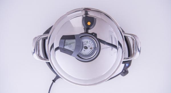 Impostare Navigenio in modalità "A", inserire un tempo di cottura di 1 minuto su Audiotherm, applicarlo su Visiotherm e ruotarlo finchè non compare il simbolo "vapore".