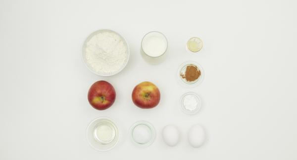 Disporre gli ingredienti sul piano.