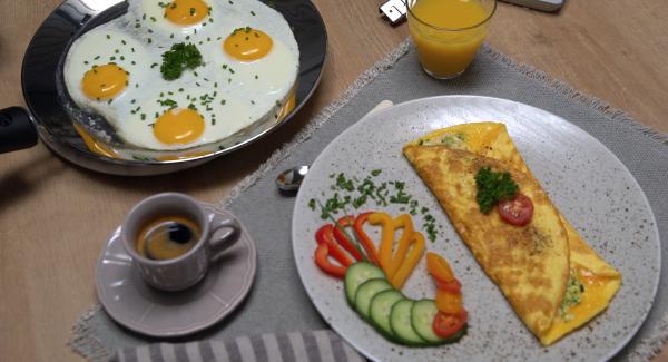 Omelette e uova all'occhio di bue