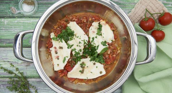 Filetto di platessa con capperi e acciughe 