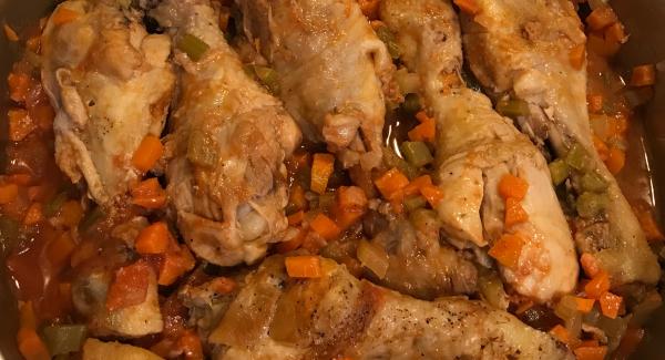 Cosce di pollo alla cacciatora